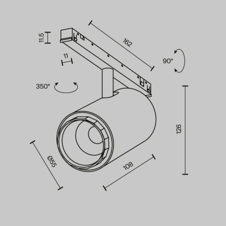 Светильник на шине Maytoni Technical TR244-12W3K-B