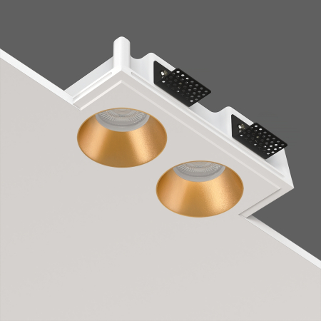 QUASAR 80 DUO BRASS Встраиваемый потолочный гипсовый светильник