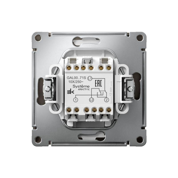 Переключатель перекрестный ArtGallery 10AX быстрозажим. клем. механизм мокко SE GAL000671S