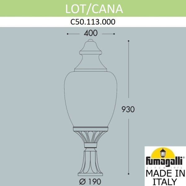 Садово-парковый светильник Fumagalli C50.113.000.AE27
