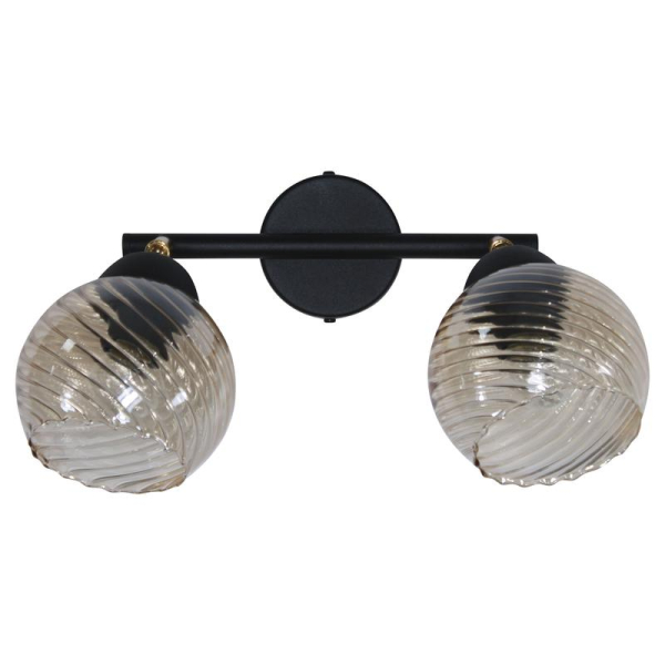 Светильник "Кристаль" 521 (плафон 8633) НББ 01-2х60-113 Е27 (ИМ) настенный черн. муар Элетех 1005405262