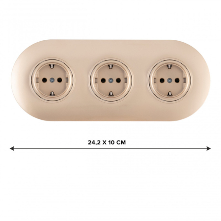 Розетка Arte Milano SET08-3-40-1x3 shampan