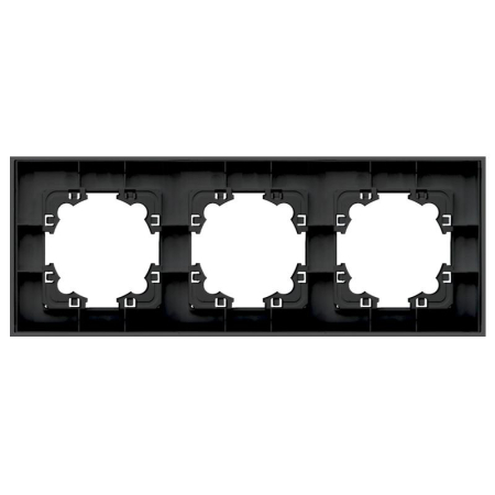 Рамка 3-м Афина стеклянная графит UNIVersal 2256