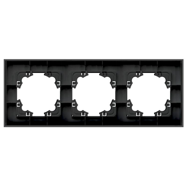 Рамка 3-м Афина стеклянная графит UNIVersal 2256