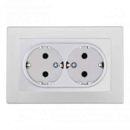 Розетка Arte Milano SET06-double-40-2 silver