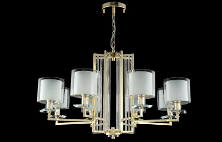 Crystal Lux Люстра Crystal Lux NICOLAS SP-PL8 GOLD/WHITE