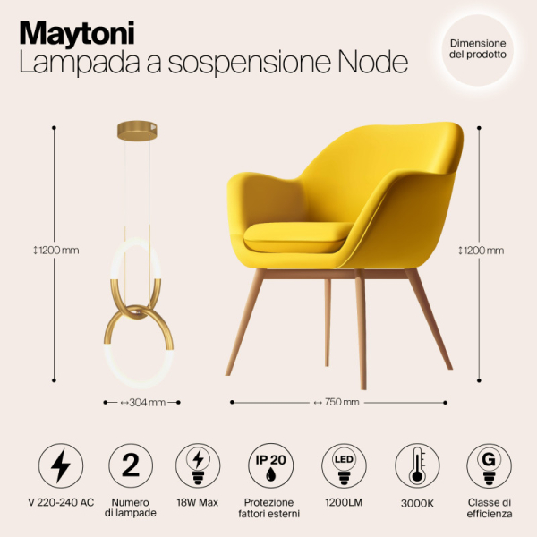 Подвесной светильник Maytoni MOD165PL-L18B3K