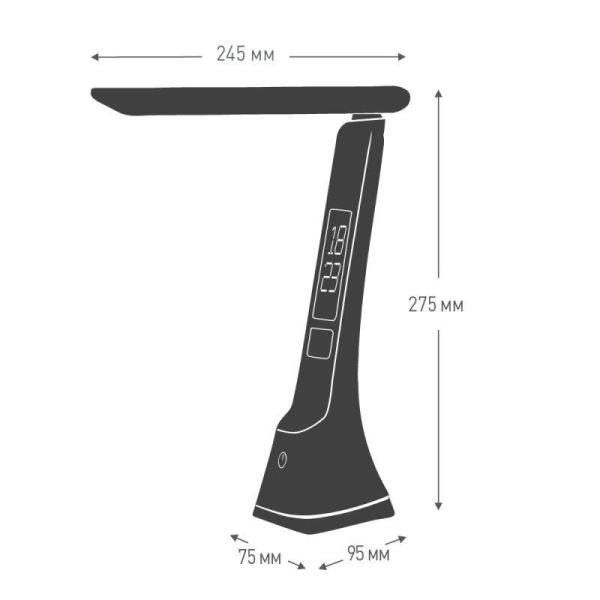 Светильник светодиодный настольный UF-821 C02 7Вт дисплей смена цвет. темп кожа черн. Ultraflash 15179