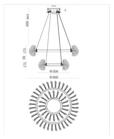 Подвесная люстра Fluorite FL1094-20P