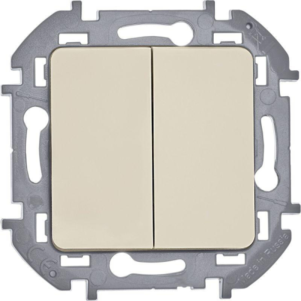 Выключатель 2-кл. Inspiria 10А IP20 250В 10AX механизм сл. кость IEK 673621