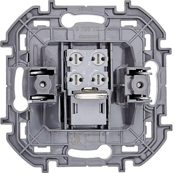 Розетка телефонная Inspiria RJ11 механизм антрацит IEK 673823