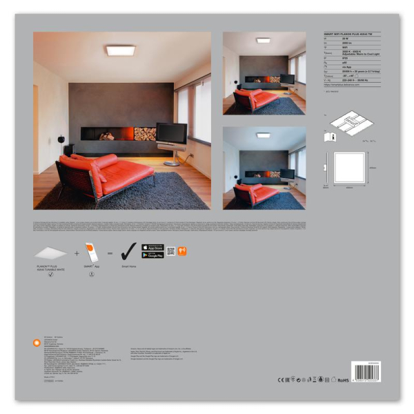 Светильник светодиодный SMART WIFI PLANON PLUS 45X45 TW LEDVANCE 4058075525337