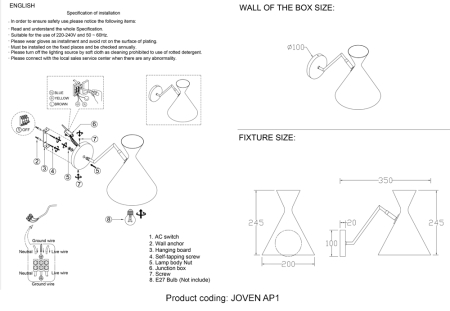 Crystal Lux Бра Crystal Lux JOVEN AP1 GOLD/BLACK