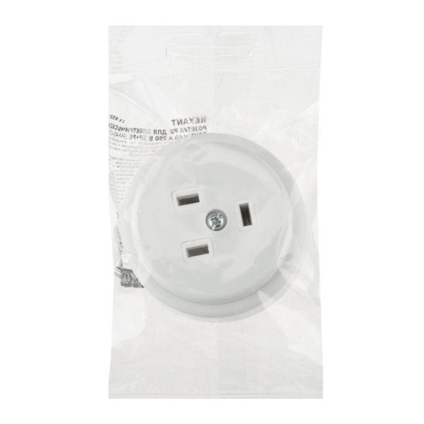 Розетка РШ для электрической плиты 40А, 250В 2Р+РЕ (ОУ) белая REXANT