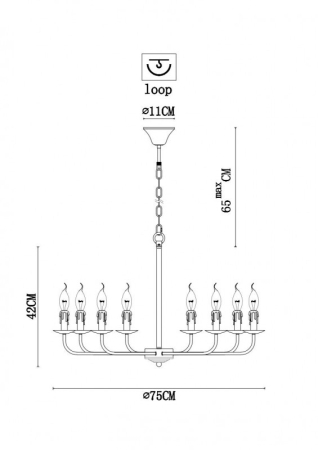 Подвесная люстра ARTE Lamp A1857LM-8BK