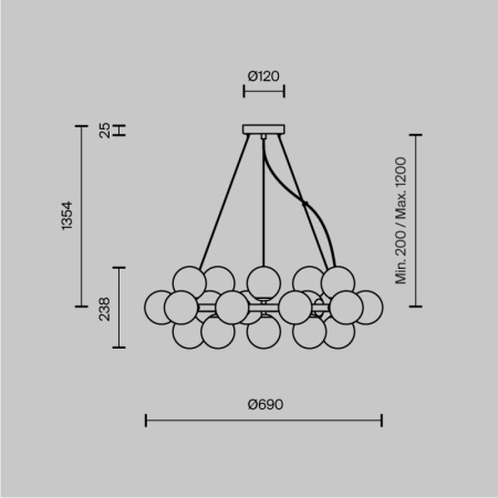 Подвесная люстра Maytoni MOD545PL-25B