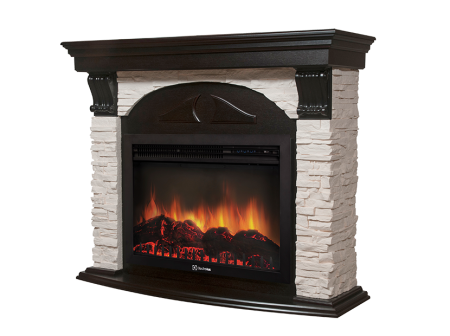 Портал Firelight Torre 30S камень белый, шпон венге