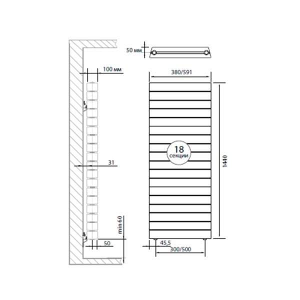 Радиатор Royal Thermo PianoForte Tower Bianco Traffico - 18 секц.