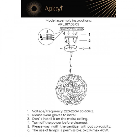 Подвесная люстра APLOYT APL.817.03.05