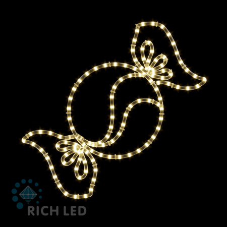 2Д Елочная игрушка Конфета №3 , 630х330 мм, 220В Теплый белый