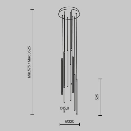 Каскадная люстра Maytoni MOD236PL-L54B3K