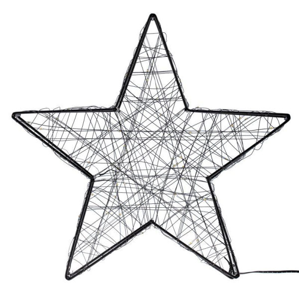 Металлическая 3D-фигура Звезда 35см, цвет свечения теплый белый, питание 3хAA (не в комплекте) NEON-NIGHT