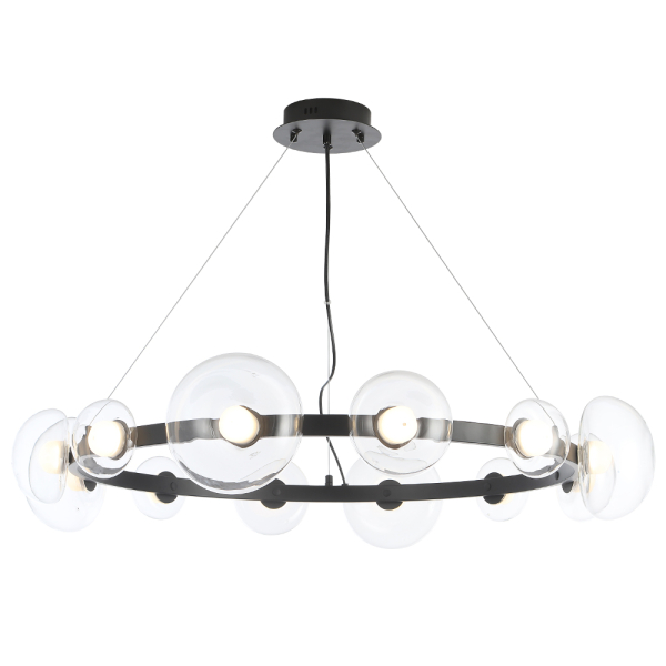 Crystal Lux Люстра Crystal Lux BOSQUE SP12 BLACK/TRANSPARENT