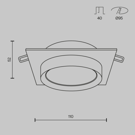 Встраиваемый светильник Maytoni Technical DL086-GX53-SQ-B