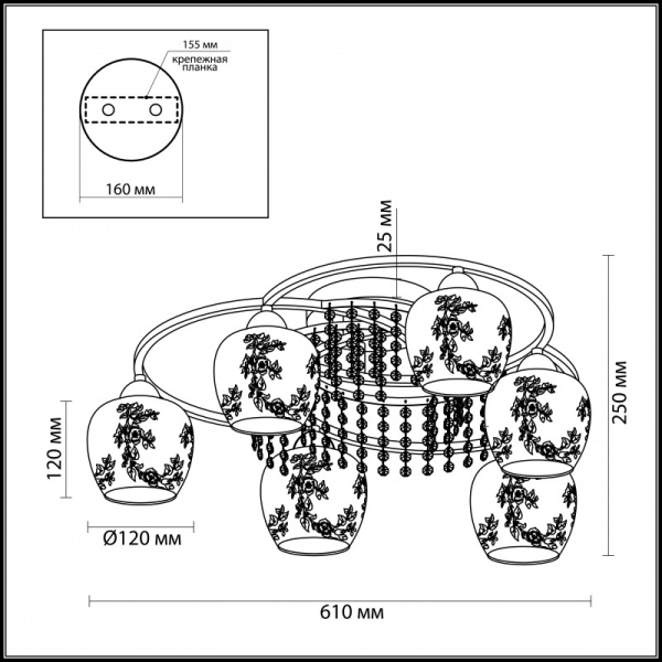 Накладная люстра LUMION 3065/6C