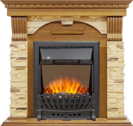 Royal Flame Каминокомплект Dublin -  Дуб / Сланец с очагом Aspen Black