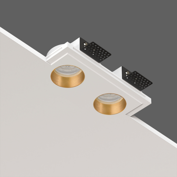 QUASAR 55 DUO FLAT BRASS Встраиваемый потолочный гипсовый светильник