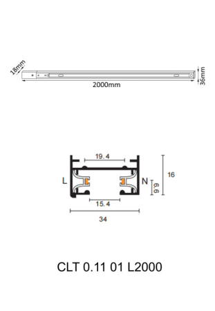 Шинопровод Crystal Lux CLT 0.11 01 L2000 WH