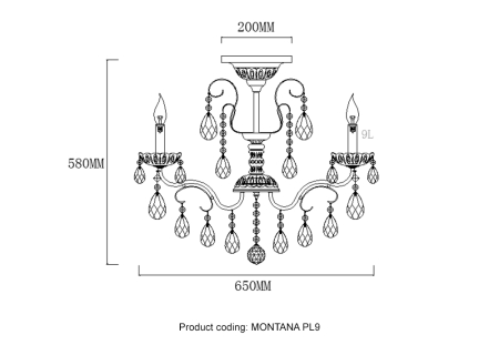 Crystal Lux Светильник потолочный Crystal Lux MONTANA PL9