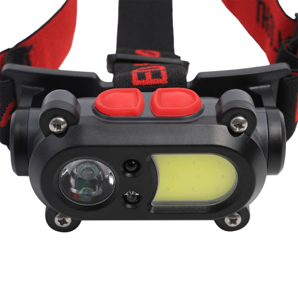 Фонарь аккумуляторный налобный 3.7В карбон 2 LED 3Вт 15 режимов сенсор MicroUSB бокс LED53418 Camelion 15746