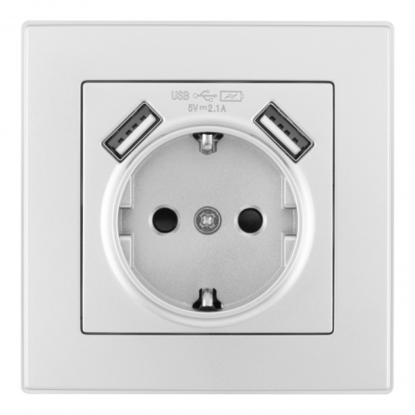 Розетка Arte Milano SET06-1-47-1 silver