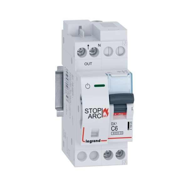 Устройства защиты от дугового пробоя DX3 Stop Arc 1P+N C6A 6000А (с авт. выкл.) Leg 415928