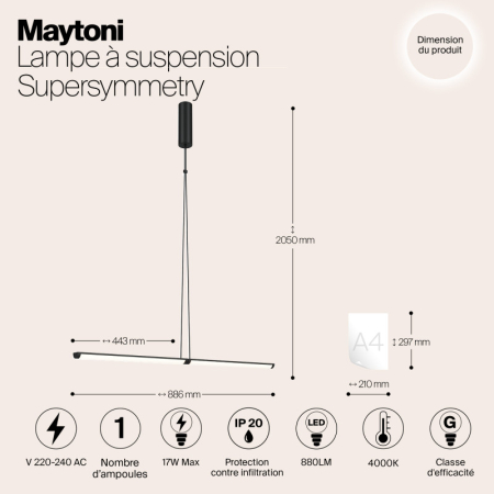 Подвесной светильник Maytoni P096PL-L11BK