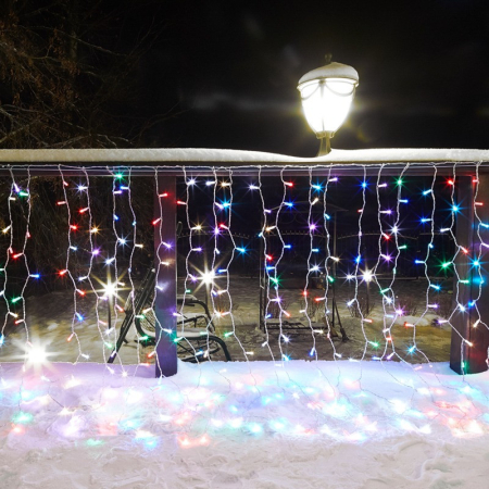 Гирлянда светодиодная Занавес 2х1,5м 300 LED RGB прозрачный ПВХ IP65 для свечения с динамикой 230В нужен контроллер 245-908 NEON-NIGHT
