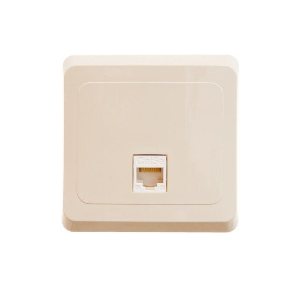 Розетка компьютерная 1-м СП Этюд RJ45 кат.5E крем. SE KOMC-001K