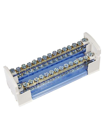 Шина на DIN-рейку в корпусе (кросс-модуль) ШНК 2х15 L+PEN IEK YND10-2-15-125