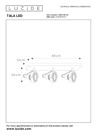 Спот LUCIDE 31931/36/30