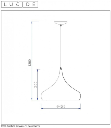 Подвесной светильник LUCIDE 76360/01/76