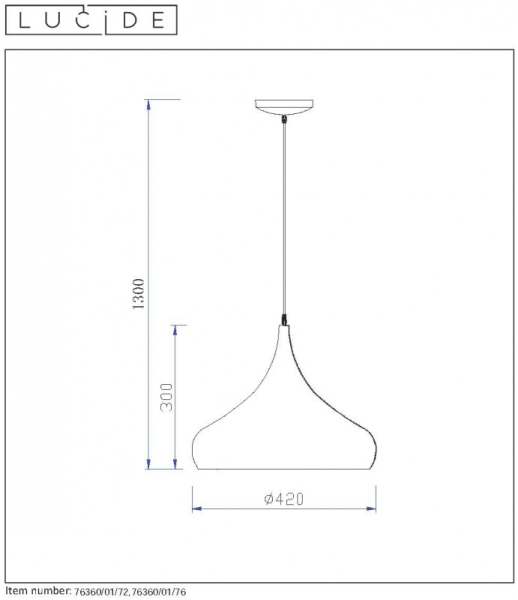 Подвесной светильник LUCIDE 76360/01/76