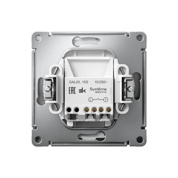 Выключатель кнопочный 1-кл. ArtGallery быстрозажим. клем. механизм сталь SE GAL000915S