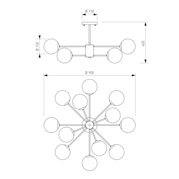 Люстра на штанге Eurosvet 502002/12 латунь