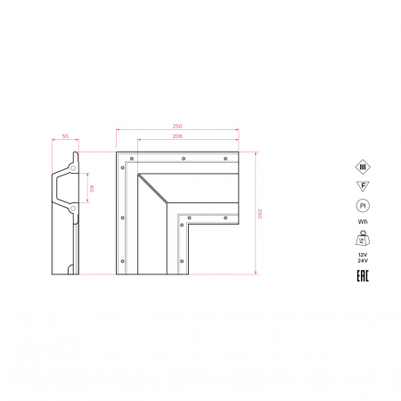 SABER 60.6 Соединительный элемент (угол 90) для SABER 60