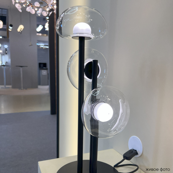 Crystal Lux Настольная лампа Crystal Lux BOSQUE LG3 BLACK/TRANSPARENT