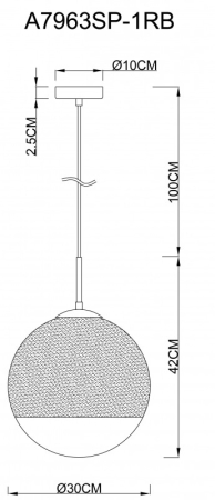 Подвесной светильник ARTE Lamp A7963SP-1RB