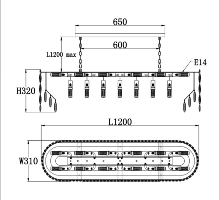 Подвесная люстра Fluorite FL1061-21P