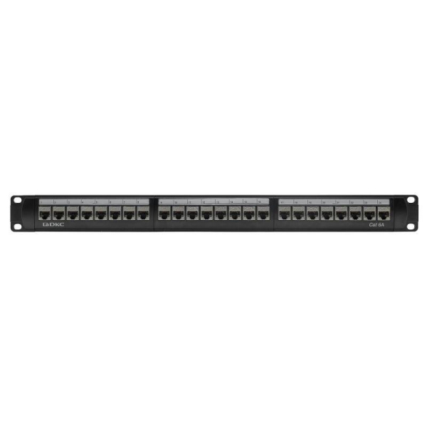 Патч-панель модульная 19дюйм 1U CAT6A 24 порта RJ45 экранир. DKC RN6APPF24